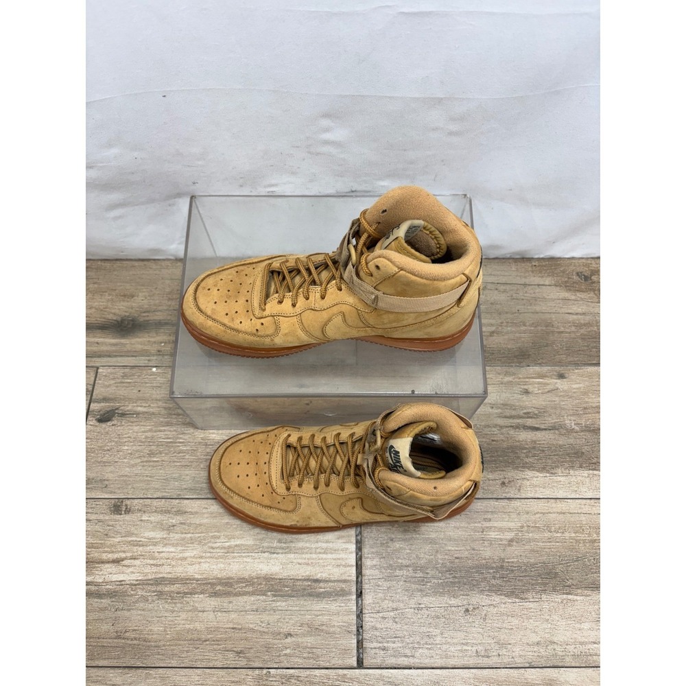 Nike Air Force 1 High Top Shoes Kids 6.5Y Wheat Gum Sole Casual Sneakers - Picture 9 of 10